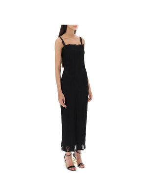 DOLCE&GABBANA-Jersey And Lace Maxi Dress-JOHN JULIA