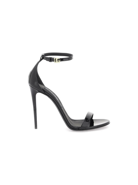 Black Keira Patent Leather Sandals DOLCE & GABBANA JOHN JULIA.