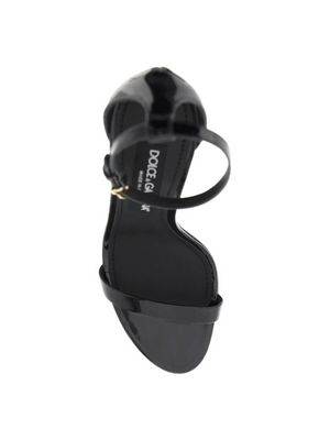 Black Keira Patent Leather Sandals DOLCE & GABBANA JOHN JULIA.