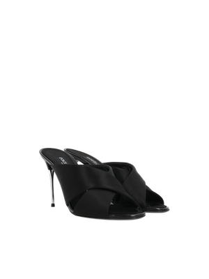 Keira Satin Mule Sandals-DOLCE&GABBANA-JOHN JULIA