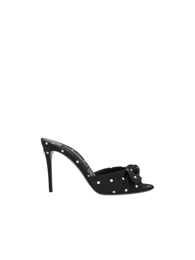 Keira Satin Mule Sandals-DOLCE&GABBANA-JOHN JULIA