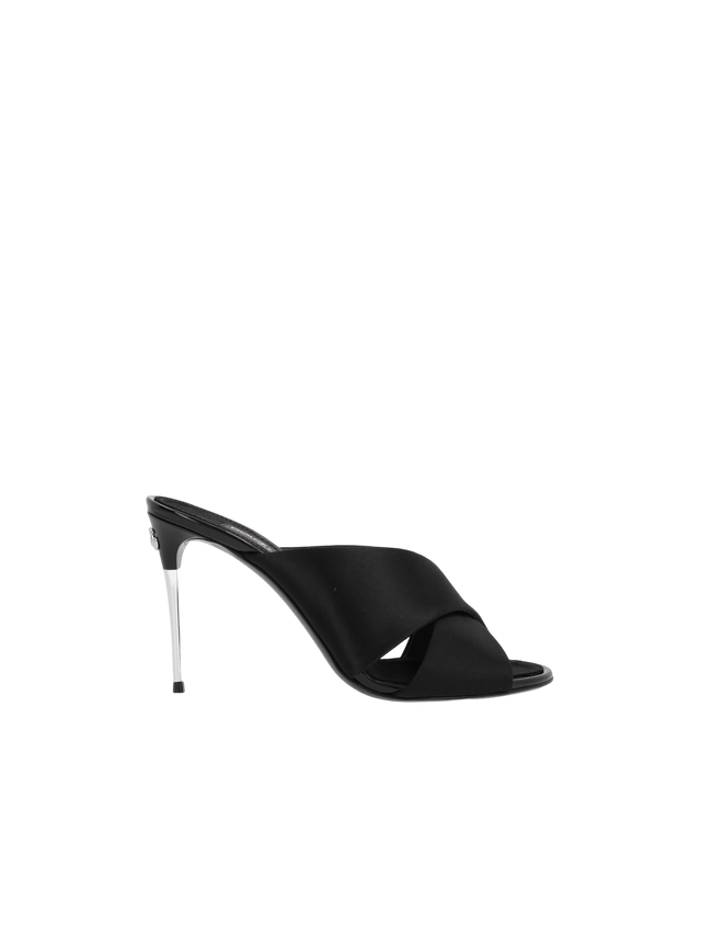 Keira Satin Mule Sandals-DOLCE&GABBANA-JOHN JULIA