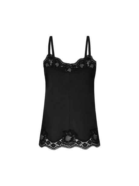 Lace-Detail Satin Lingerie Top-Dolce & Gabbana-JOHN JULIA