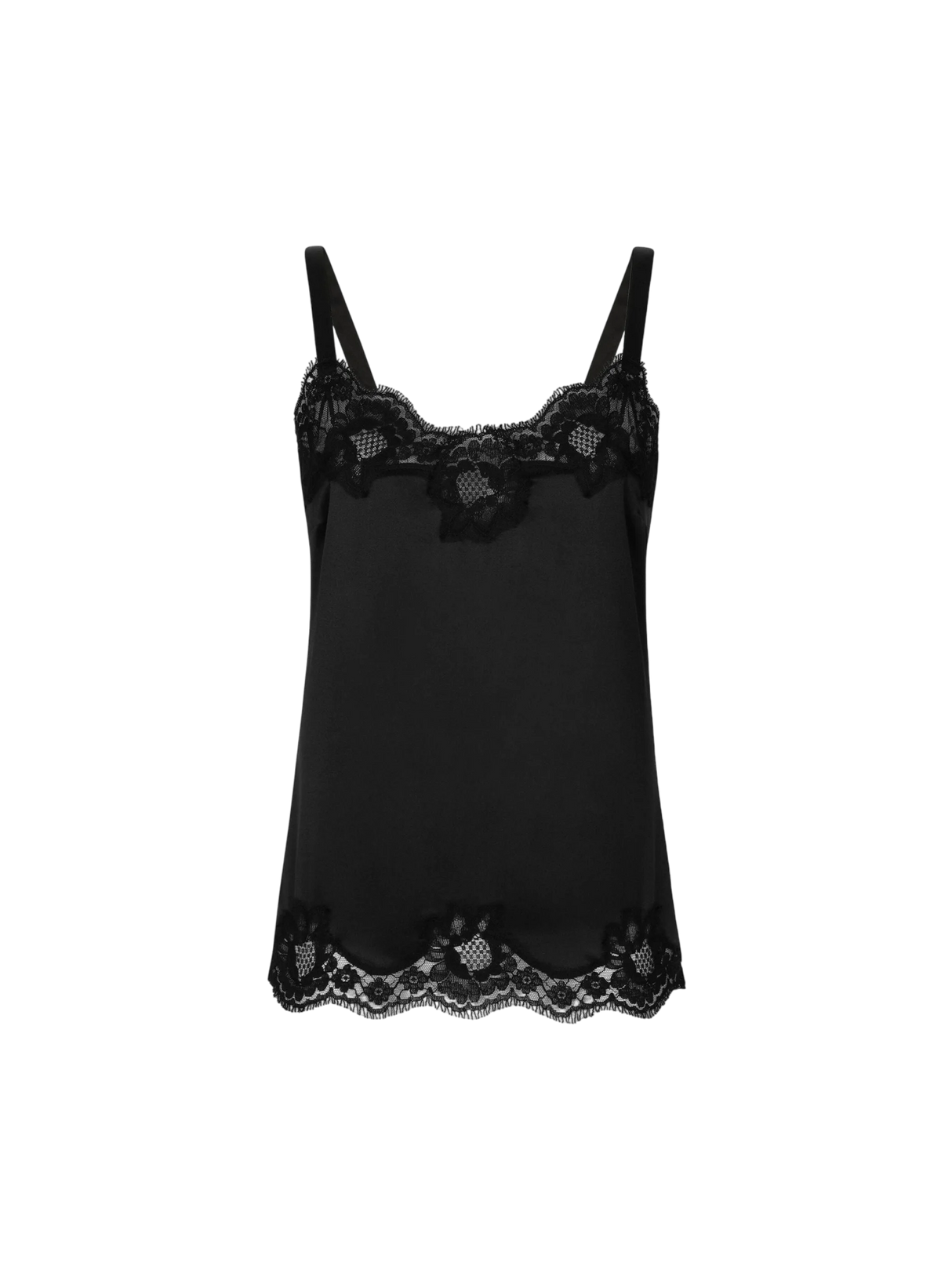 Lace-Detail Satin Lingerie Top-Dolce & Gabbana-JOHN JULIA