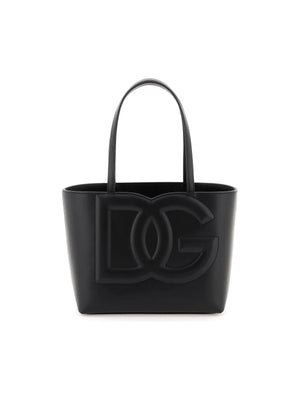 DOLCE&GABBANA-Leather Logo Tote Bag-JOHN JULIA