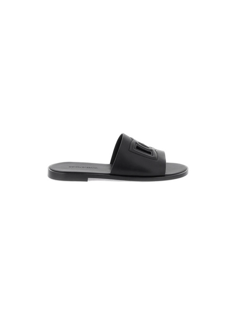 Leather Slides With Dg Cut Out.