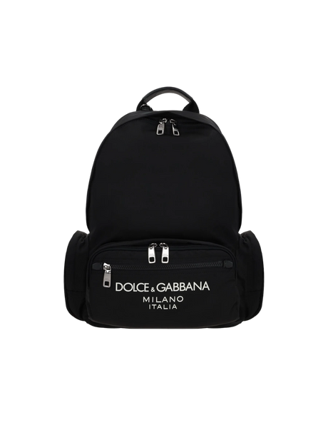 Logo-Detailed Nylon Backpack-DOLCE&GABBANA-JOHN JULIA