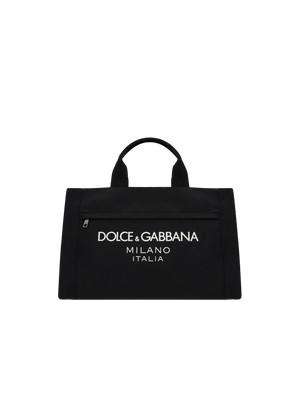 DOLCE&GABBANA-Logo-Detailed Nylon Handbag-JOHN JULIA