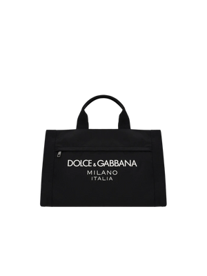 DOLCE&GABBANA-Logo-Detailed Nylon Handbag-JOHN JULIA