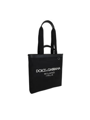 Logo Print Nylon Tote Bag-DOLCE&GABBANA-JOHN JULIA