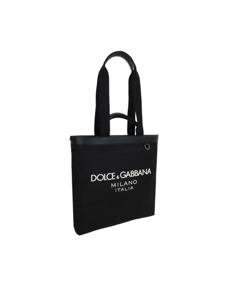 Logo Print Nylon Tote Bag-DOLCE&GABBANA-JOHN JULIA