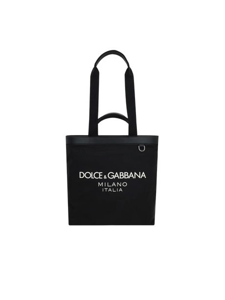 Logo Print Nylon Tote Bag-DOLCE&GABBANA-JOHN JULIA