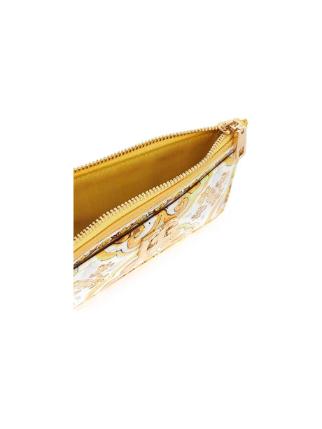 Maiolica Print Glossy Leather Card Holder - OS - Women > Accessories > Wallets and Small Leather Goods > Card holders