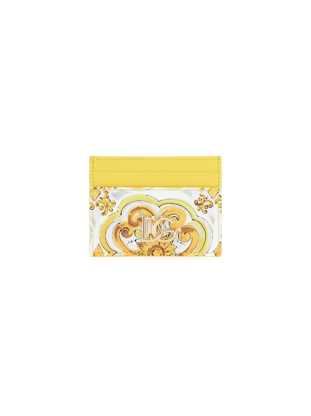 Maiolica Print Leather Card Holder - OS - Women > Accessories > Wallets and Small Leather Goods > Card holders