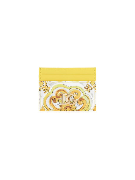 Maiolica Print Leather Card Holder - OS - Women > Accessories > Wallets and Small Leather Goods > Card holders