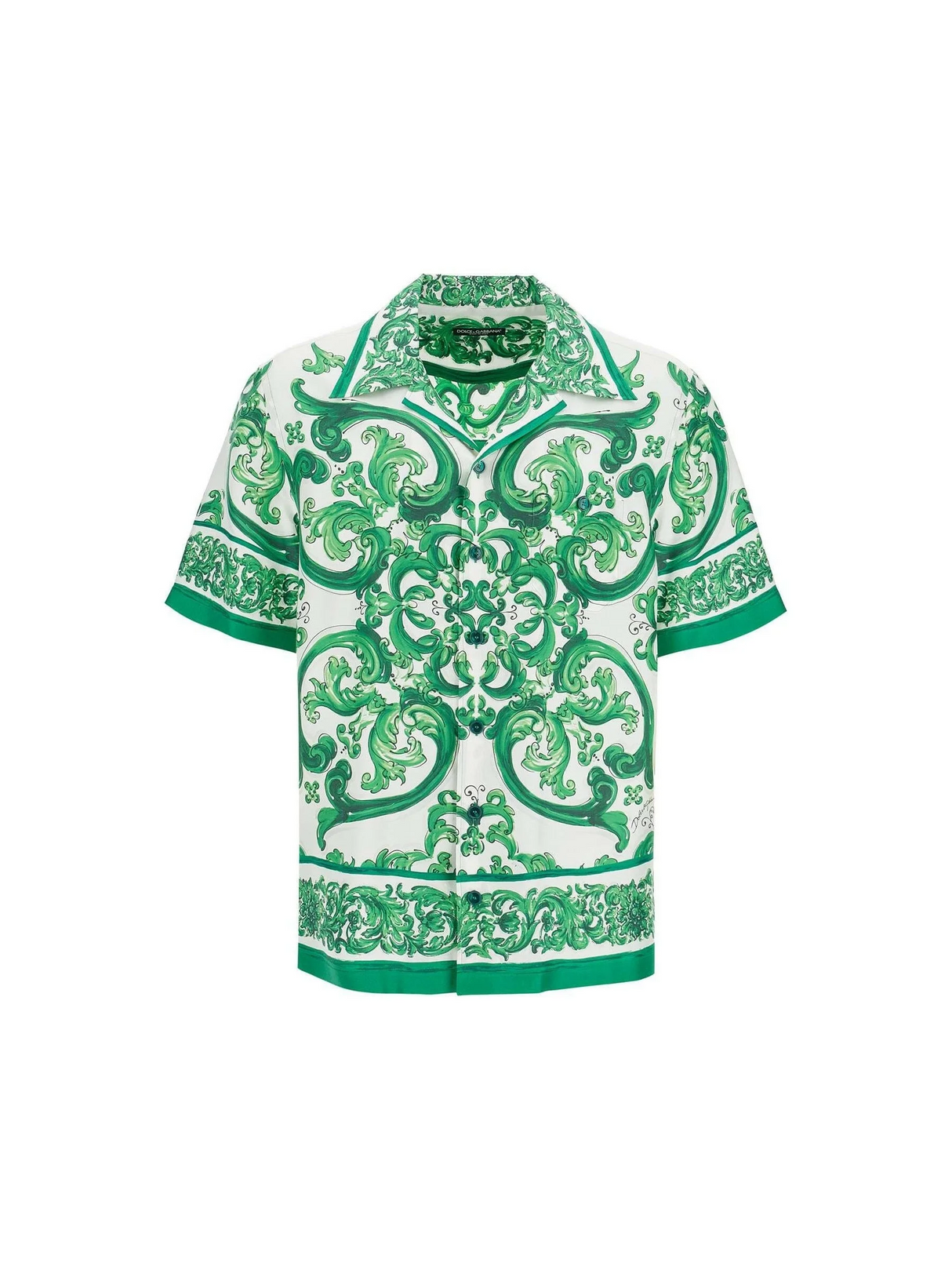 Majolica Print Silk Shirt-Dolce & Gabbana-JOHN JULIA