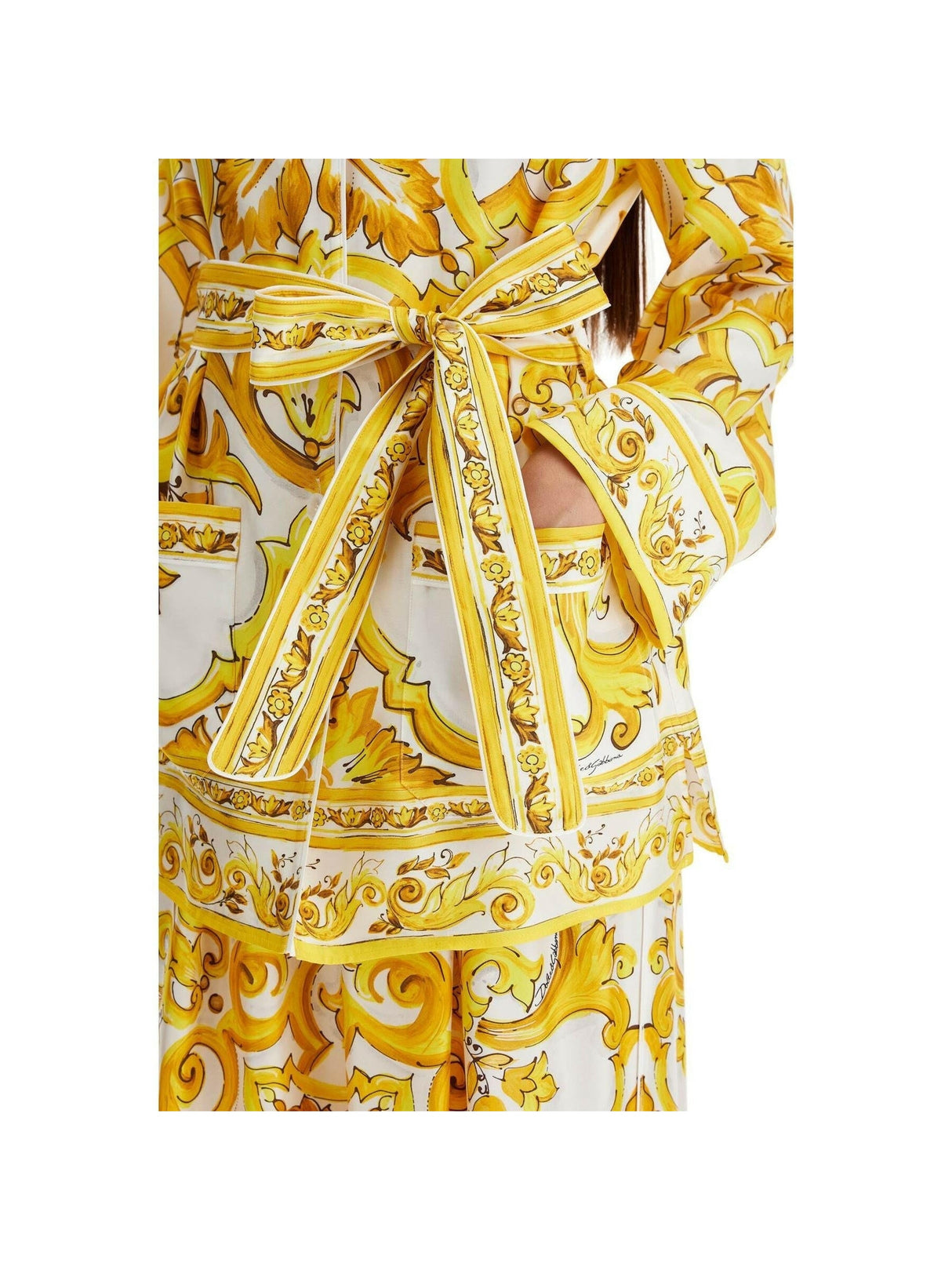 Majolica-Print Silk Twill Belted Pyjama Shirt.