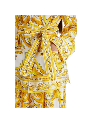 Majolica-Print Silk Twill Belted Pyjama Shirt.