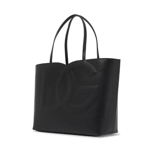 Medium DG Logo Calfskin Tote Bag.