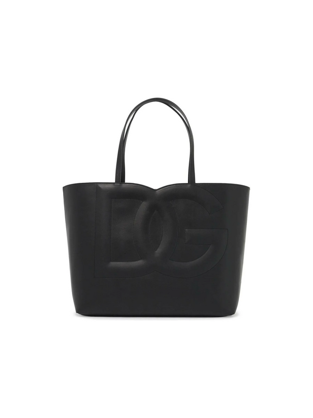 Medium DG Logo Calfskin Tote Bag.