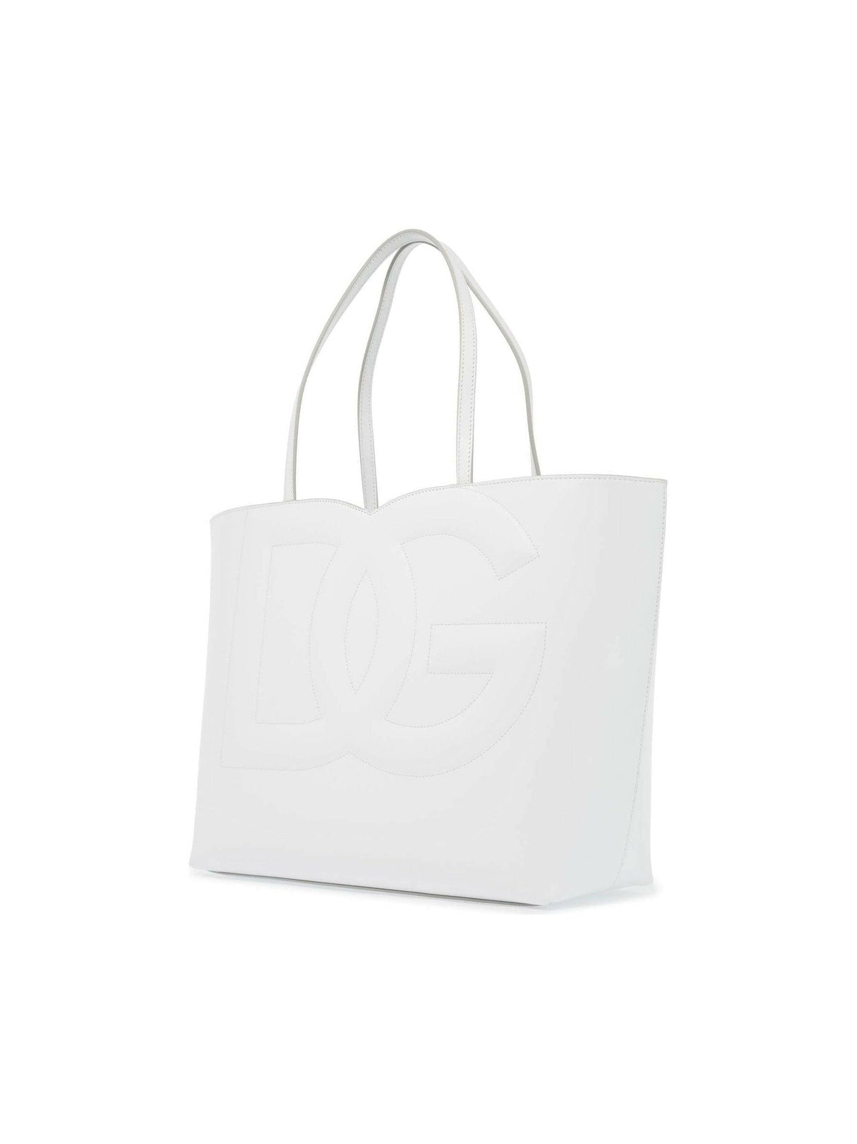 Medium DG Logo Calfskin Tote Bag.