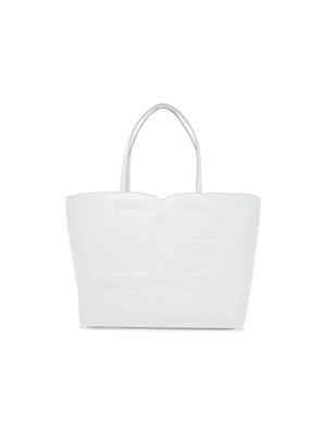 Medium DG Logo Calfskin Tote Bag.