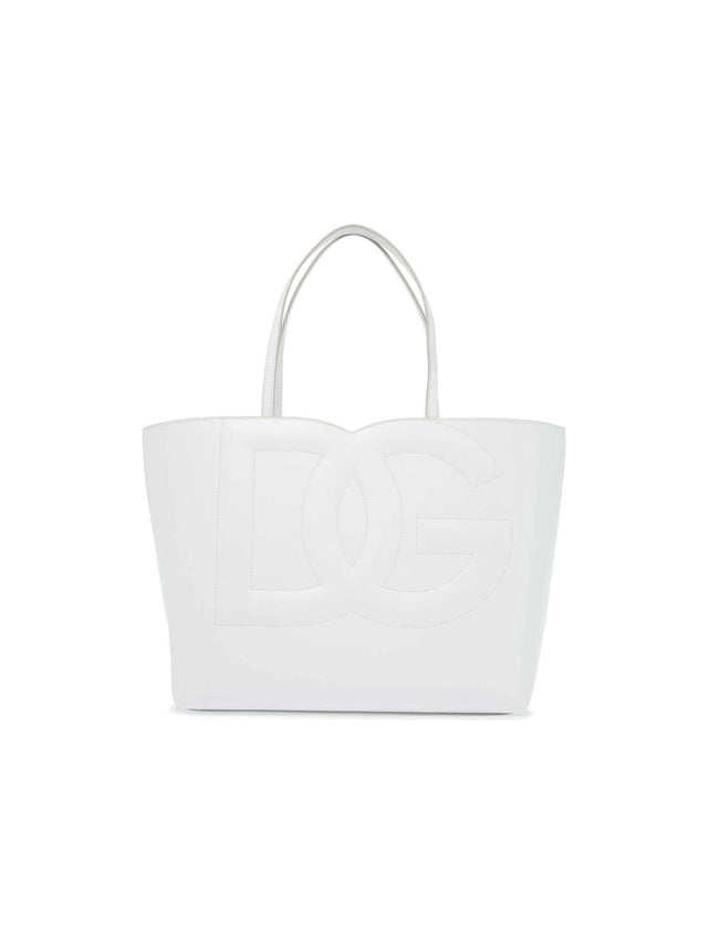 Medium DG Logo Calfskin Tote Bag.