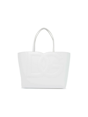 Medium DG Logo Calfskin Tote Bag.