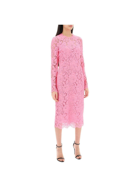 Midi Dress In Floral Cordonnet Lace DOLCE & GABBANA JOHN JULIA.