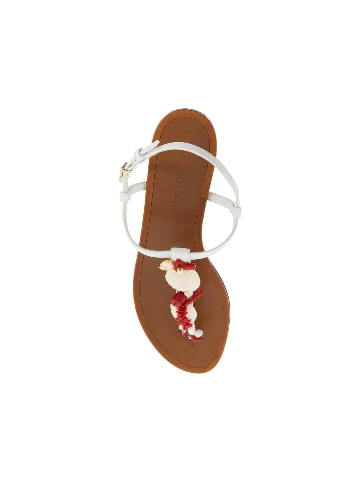 Nappa Leather Coral Thong Sandals.