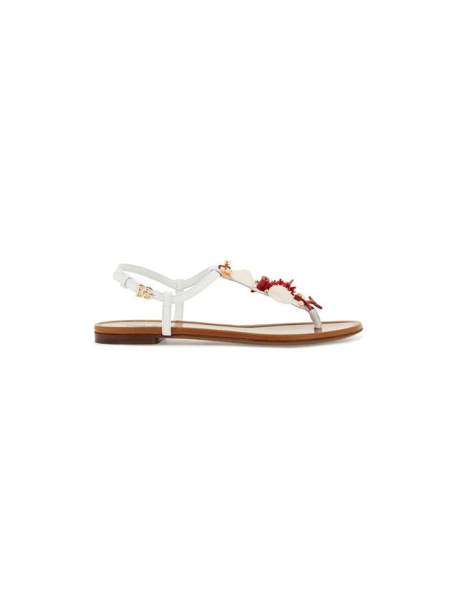 Nappa Leather Coral Thong Sandals.