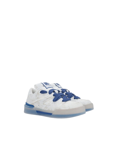 New Roma Painted Leather Sneakers-DOLCE&GABBANA-JOHN JULIA