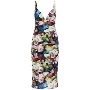 Nocturnal Flower Print Charmeuse Slip Dress DOLCE & GABBANA JOHN JULIA.