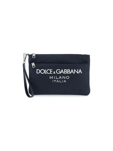 Nylon Pouch With Rubberized Logo DOLCE & GABBANA JOHN JULIA.