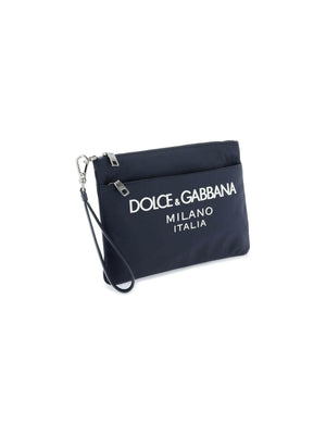 Nylon Pouch With Rubberized Logo DOLCE & GABBANA JOHN JULIA.