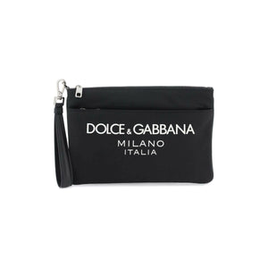 Nylon Pouch With Rubberized Logo DOLCE & GABBANA JOHN JULIA.