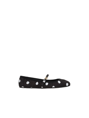 Odette Polka-Dot Print Satin Ballerinas-DOLCE&GABBANA-JOHN JULIA