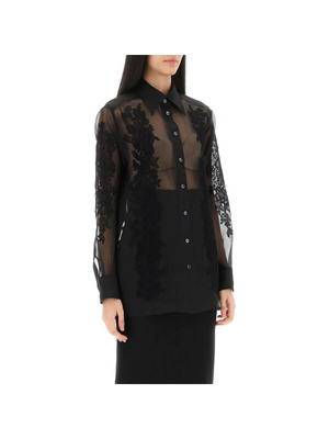 Organza Shirt With Lace Inserts DOLCE & GABBANA JOHN JULIA.