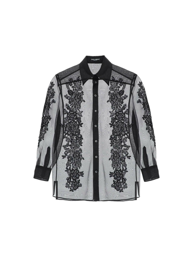 Organza Shirt With Lace Inserts DOLCE & GABBANA JOHN JULIA.