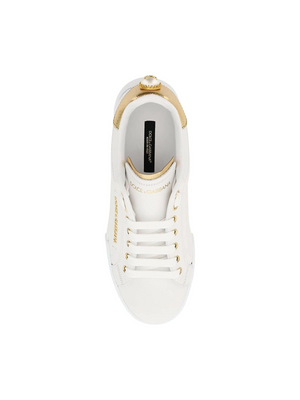 Pearl Portofino Nappa Leather Sneakers.