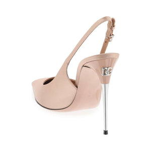 Pink Satin Slingback Pumps DOLCE & GABBANA JOHN JULIA.