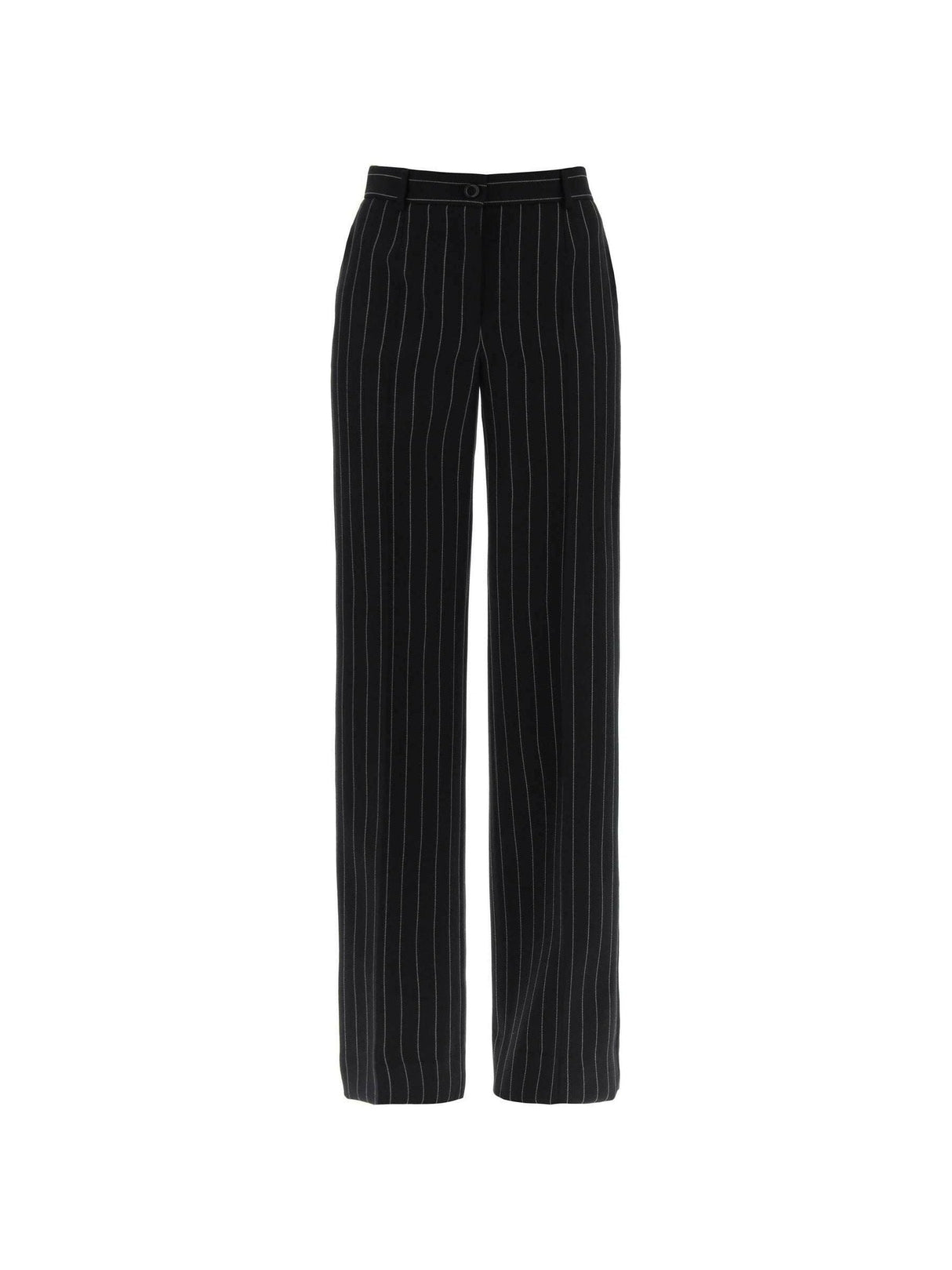 Black Pinstriped Wool Trousers DOLCE & GABBANA JOHN JULIA.