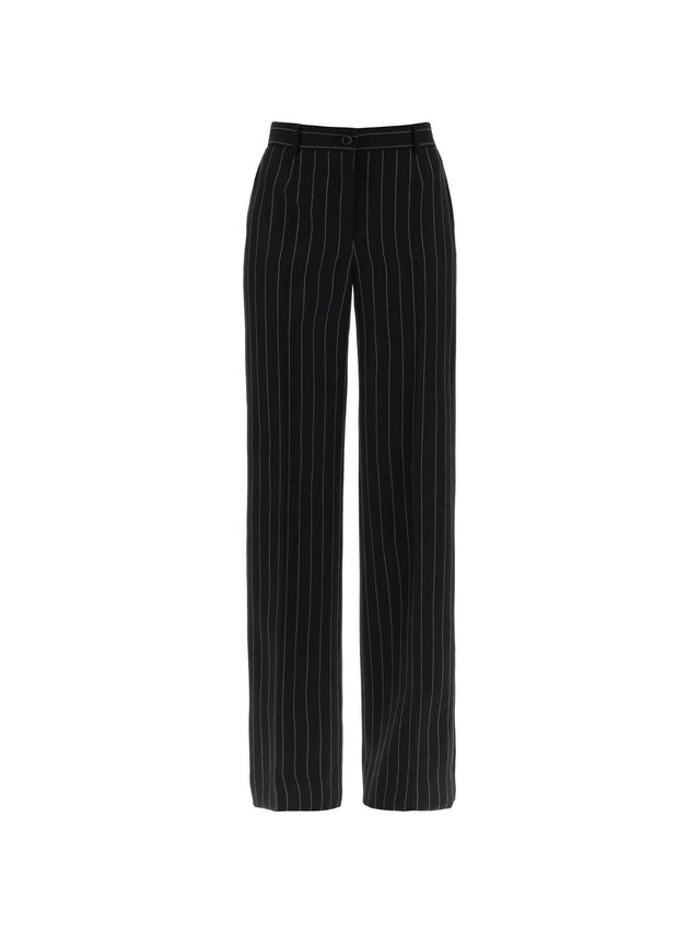 Black Pinstriped Wool Trousers DOLCE & GABBANA JOHN JULIA.