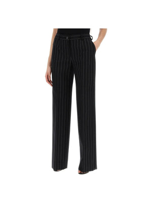 Black Pinstriped Wool Trousers DOLCE & GABBANA JOHN JULIA.