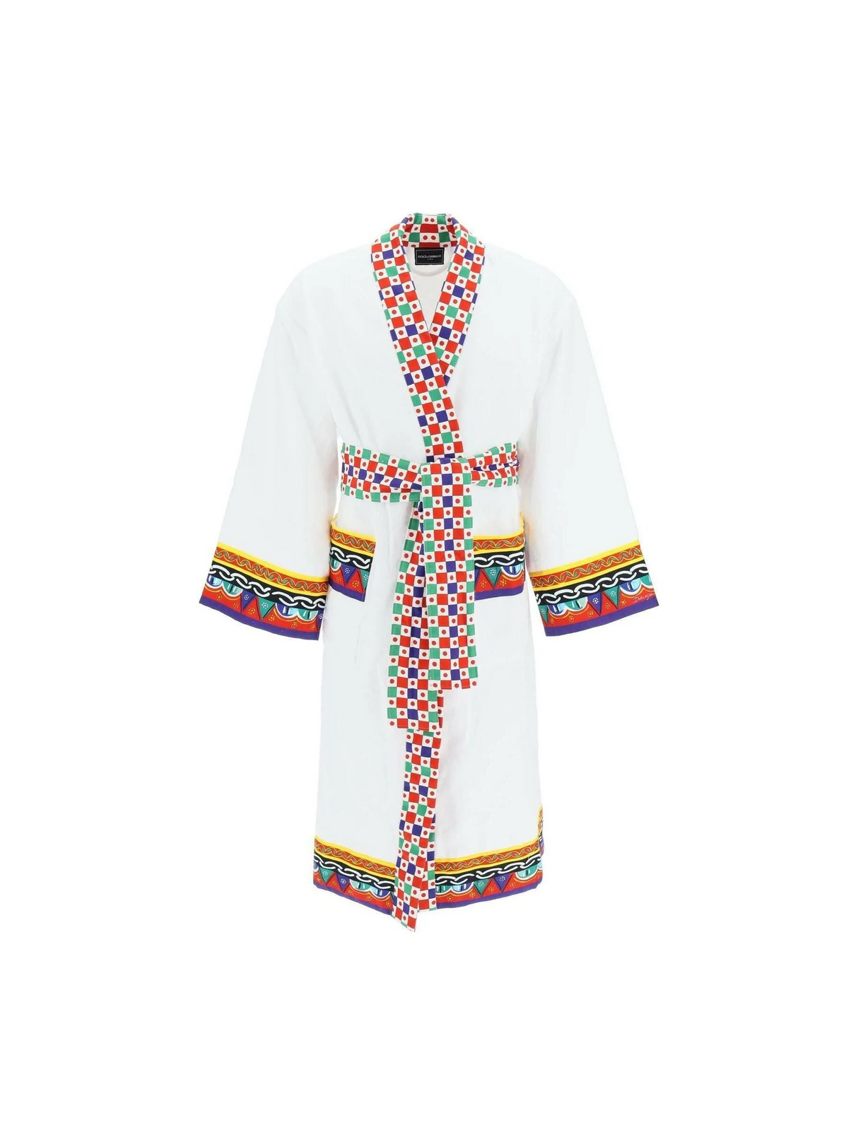 White Plush Cotton Terry Bath Robe DOLCE & GABBANA JOHN JULIA.