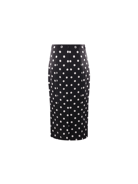 Polka-dot Charmeuse Pencil Skirt-DOLCE&GABBANA-JOHN JULIA