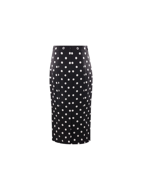 Polka-dot Charmeuse Pencil Skirt-DOLCE&GABBANA-JOHN JULIA