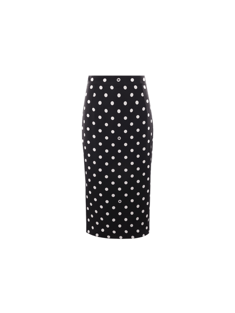 Polka-dot Charmeuse Pencil Skirt-DOLCE&GABBANA-JOHN JULIA