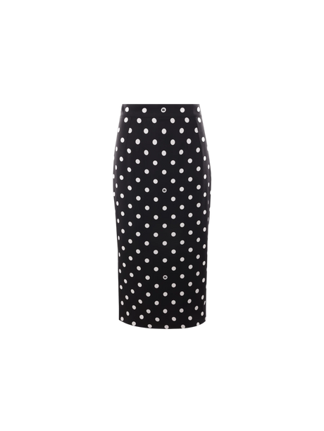 Polka-dot Charmeuse Pencil Skirt-DOLCE&GABBANA-JOHN JULIA