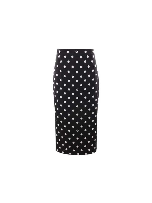 Polka-dot Charmeuse Pencil Skirt-DOLCE&GABBANA-JOHN JULIA